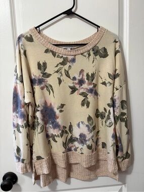 Floral Cream Pullover Sweater